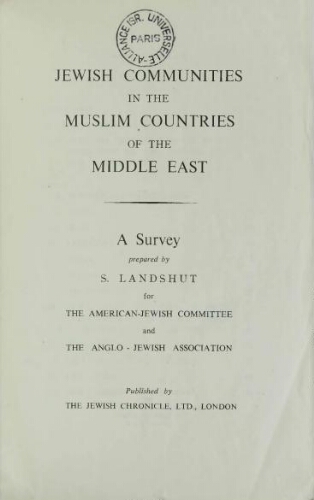Jewish communities in the Muslim countries of the Middle East